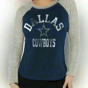 Dallas Cowboys touch stadium baseball tee 3/4 sleeve navy and gray size XL
